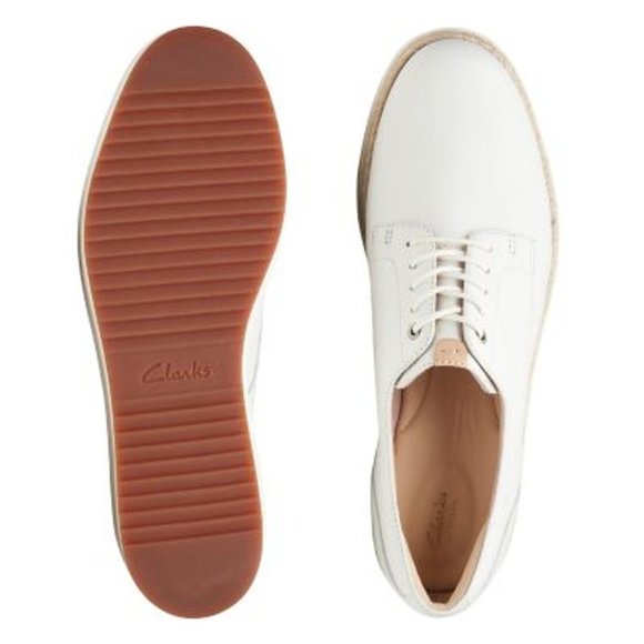 Clarks Teadale Rhea WhitePlatform Oxford size 6.5 - like NEW Made in Indonesia - Picture 13 of 16